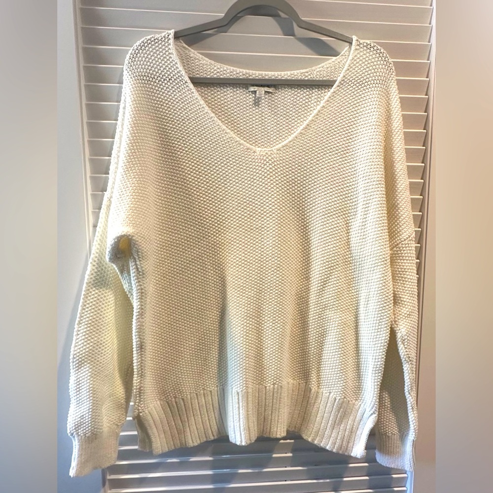 Lucky Brand Off White Cream Colored Knitted Sweater SIZE M